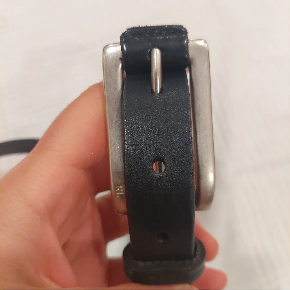 Polo Ralph Lauren Black Slick Leather Belt Size L / 33 Argentina 2220344-001